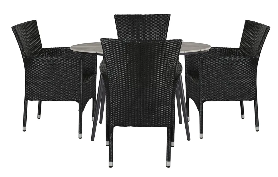 Envy Gartenmöbel-Set rund 120 cm grau für 4 Personen Marmor