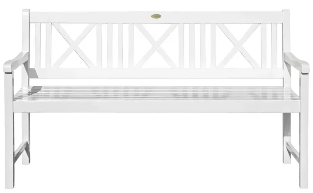 Garden Pleasure Lübeck 3-Sitzer Gartenbank Weiß Washed 160 cm