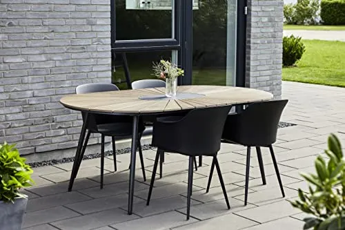 Envy Gartenmöbel-Set 6 Personen 195 cm schwarz