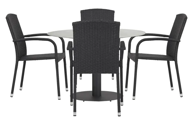 Envy Gartenmöbel-Set rund 110 cm grau für 4 Personen Beton