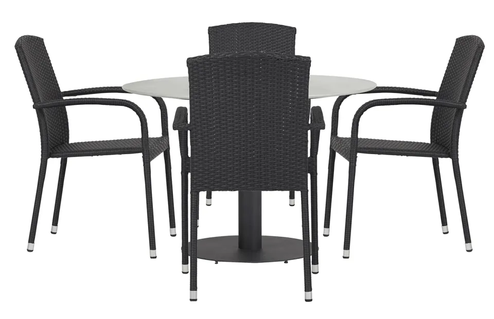 Envy Gartenmöbel-Set rund 110 cm grau für 4 Personen Beton