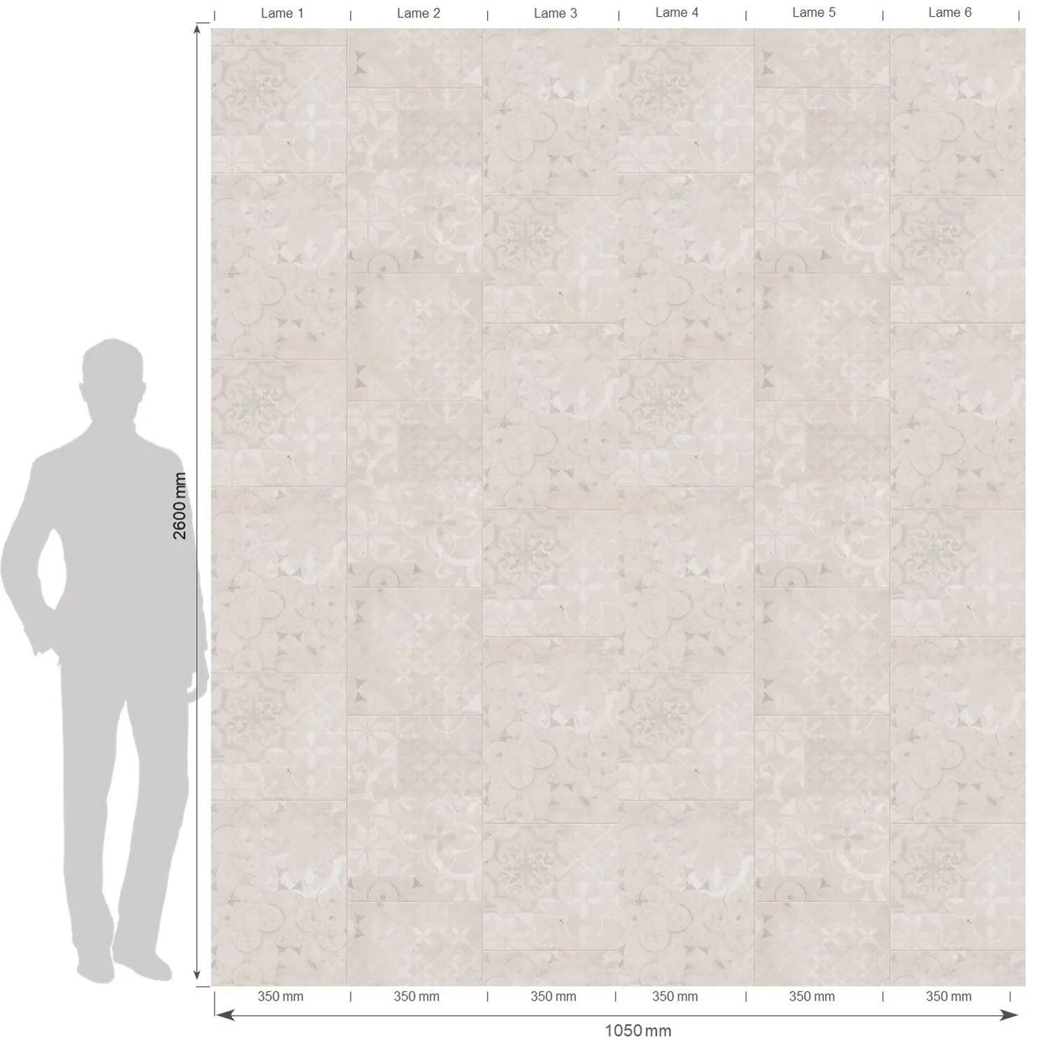 Grosfillex La Belle Époque Dekorpaneele Wand Grau matt