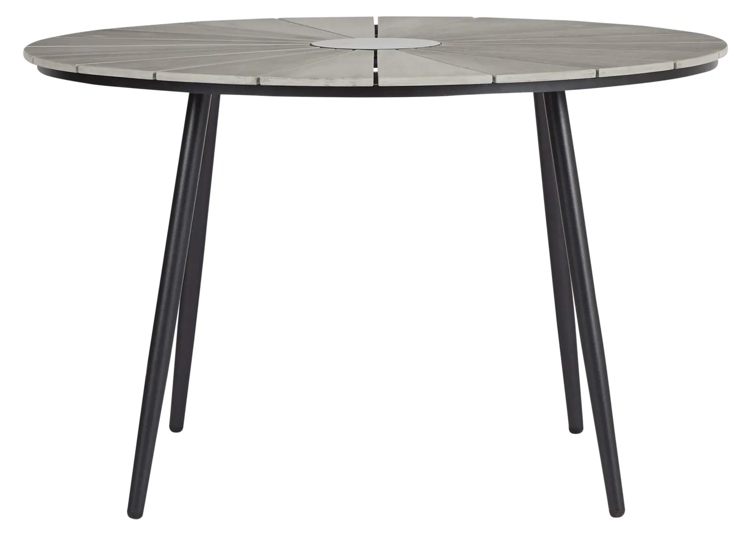 Envy Gartenmöbel-Set 4 Personen Ø120 cm grau stapelbar Polyrattan