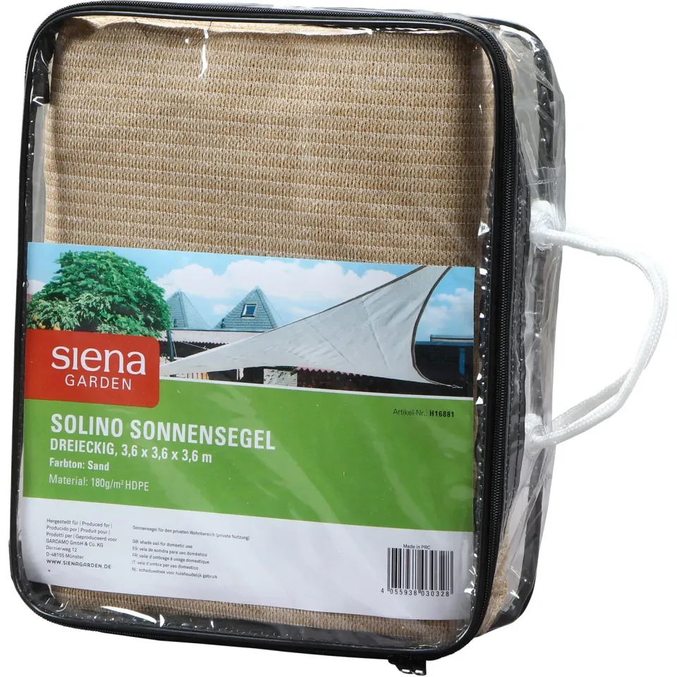 Siena Garden Solino Sonnensegel Natur 360x360x360 cm dreieckig