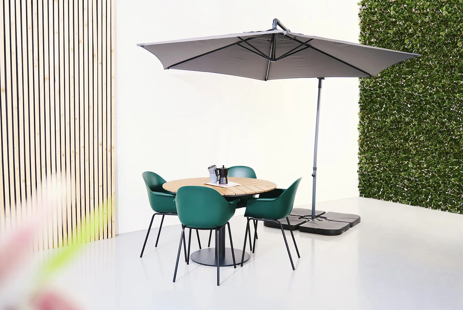 Envy Gartenmöbel-Set für 4 Personen Gartentisch Ocean-Kunststoff Grün