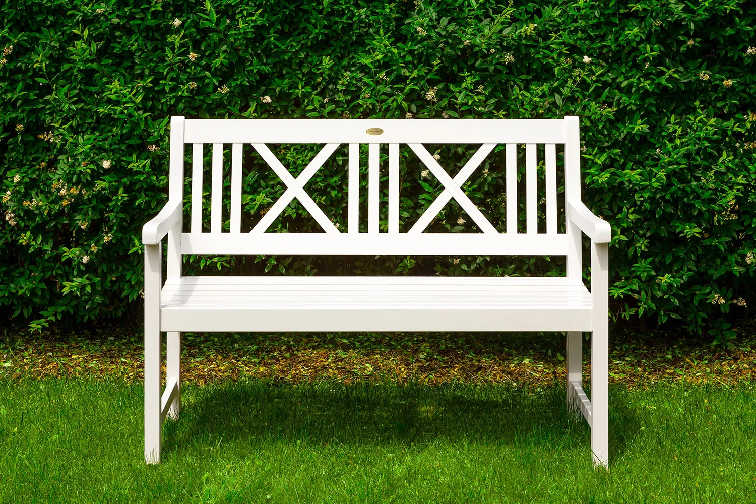 Garden-Pleasure Lübeck Gartenbank 2-Sitzer 120 cm Weiß Washed