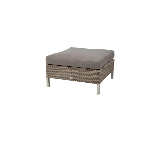 Cane-line Connect Fußhocker Taupe/Weiß QuickDry