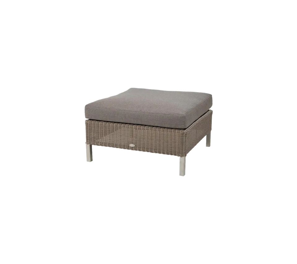Cane-line Connect Fußhocker Taupe/Weiß QuickDry
