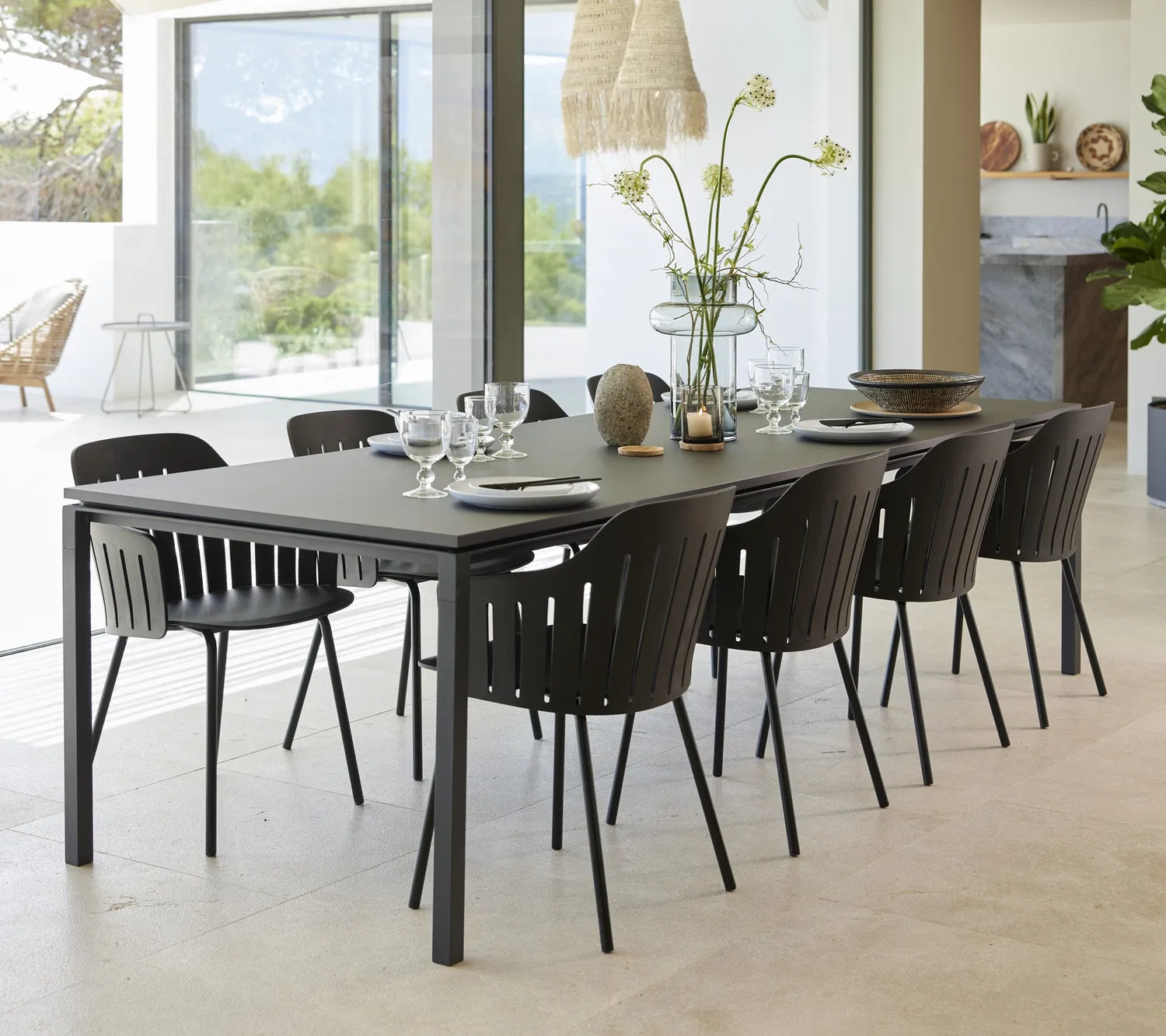 Cane-line Choice Stuhl 4-Bein Schwarz recycelt
