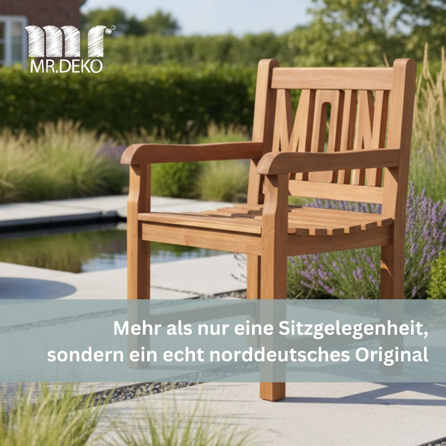 MR.DEKO Moin Gartensessel Teakholz natur wetterfest