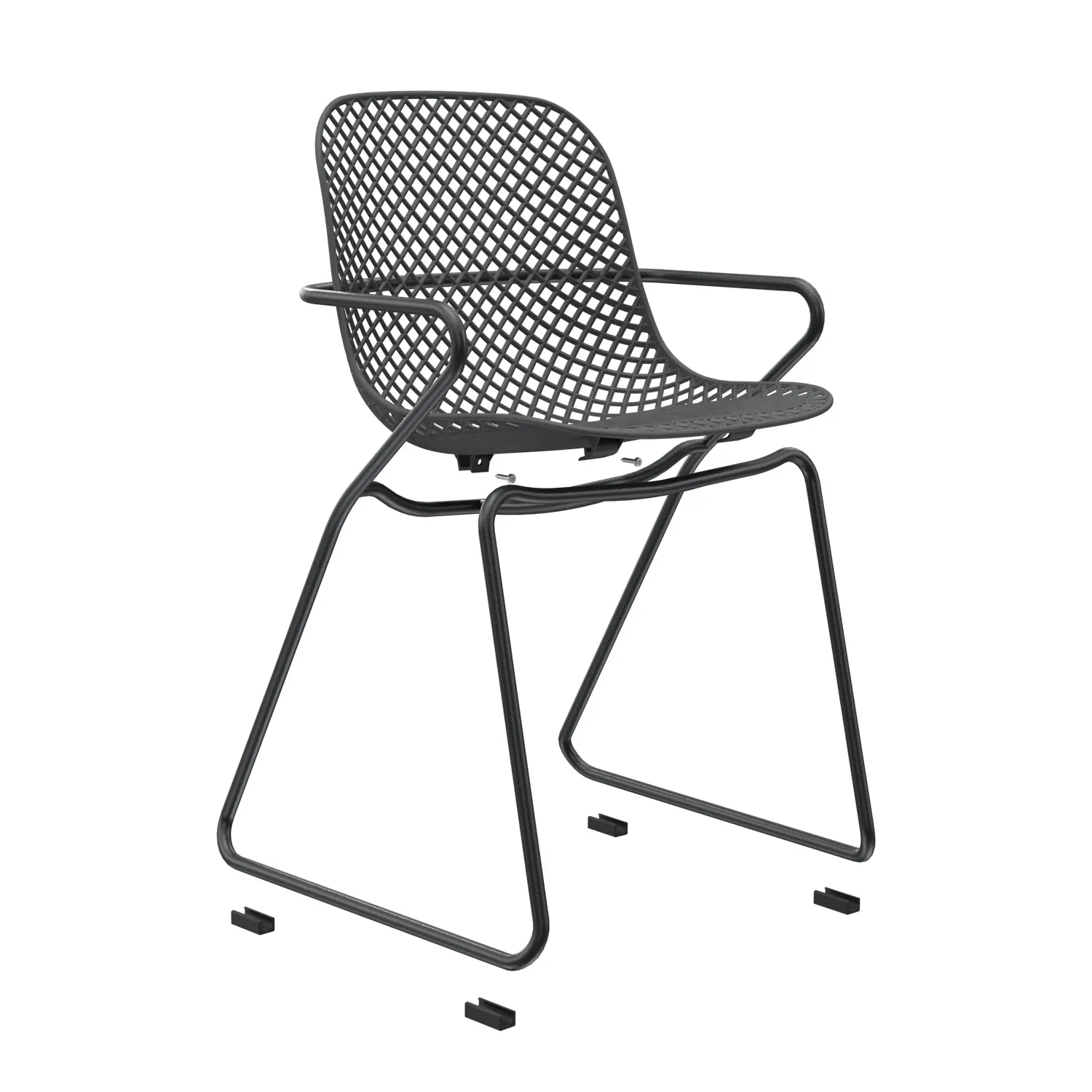 Grosfillex Ramatuelle Stuhlgleiter 4er-Set Ersatz schwarz