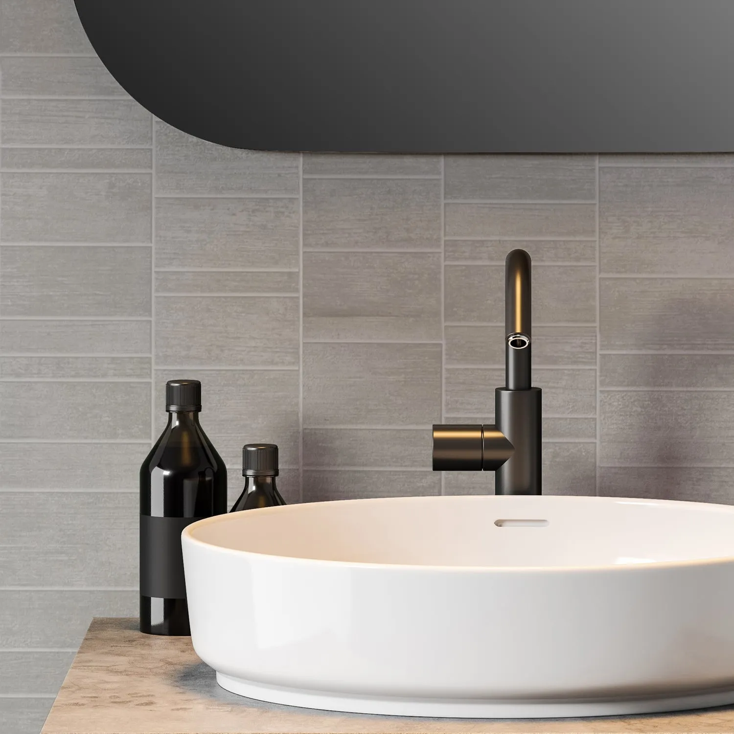 Grosfillex Element Mineral Wandpaneel Anthrazit Mosaik