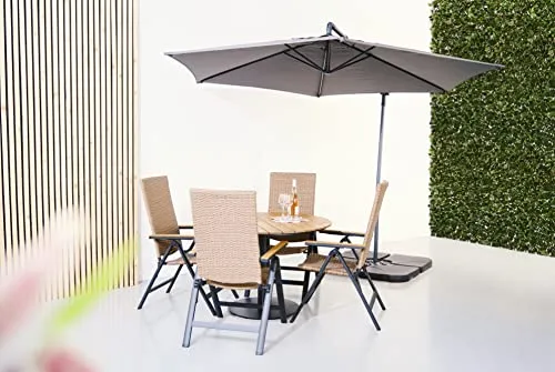 Envy Gartenmöbel-Set für 4 Personen Gartentisch Polyrattan Natur