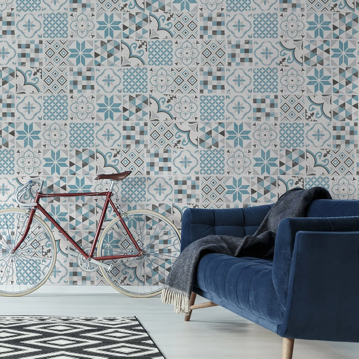 Grosfillex Accent Andaluz Blue Wandpaneel Grau-Blau Beton