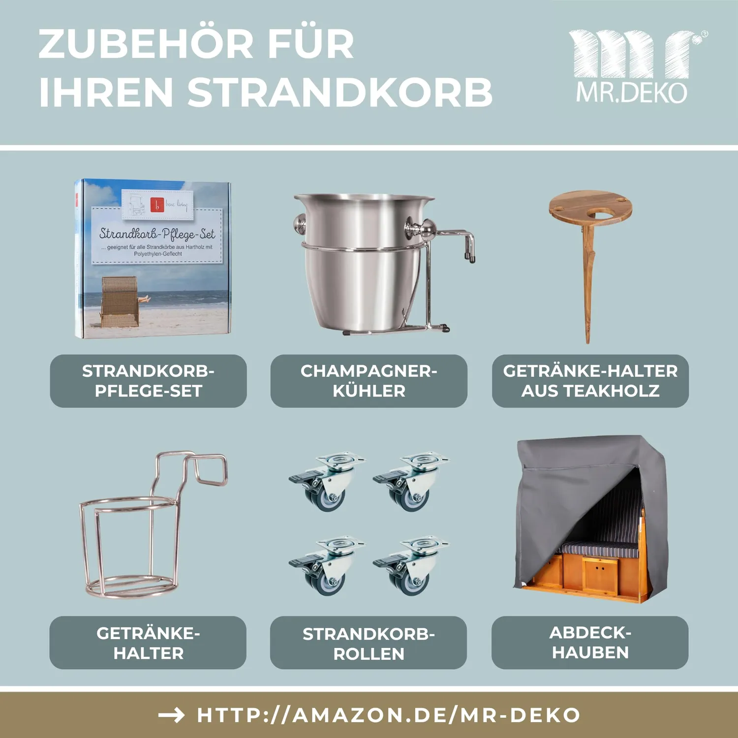 MR.DEKO Tinnum Strandkorb Dessin 574 Volllieger