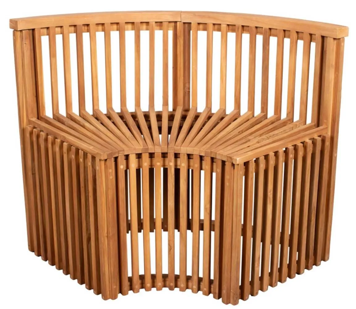 MR.DEKO Henfield Sitzgarnitur Teak 3-teilig mit 2 Bänken