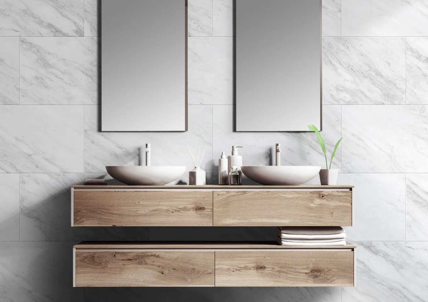 Grosfillex Gx Wall+ Marble Wandfliese White Marble