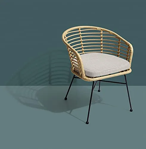 Envy Gartenmöbel-Set 4 Personen rund 120 cm Bambusoptik