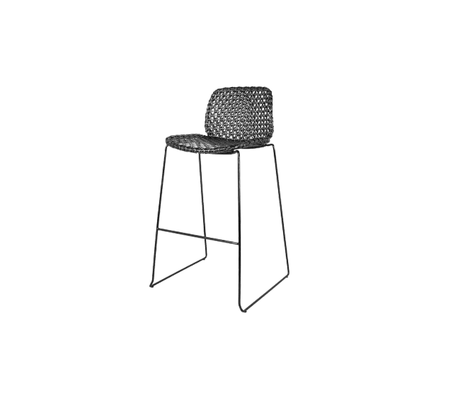 Cane-line Vibe Barhocker Schwarz/Graphit stapelbar