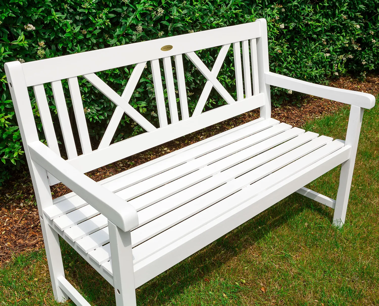 Garden-Pleasure Lübeck Gartenbank 2-Sitzer 120 cm Weiß Washed