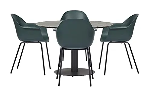 Envy Gartenmöbel-Set Rund 110 cm + 4 Stühle Grün Esstisch