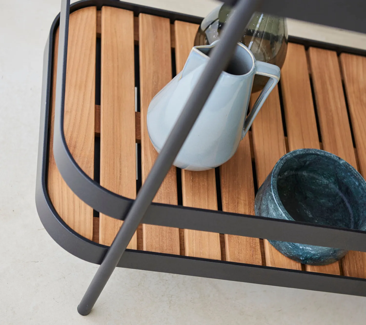 Cane-line Roll Servierwagen Lava Grey Teak