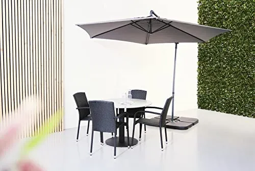 Envy Gartenmöbel-Set rund 110 cm grau für 4 Personen Beton