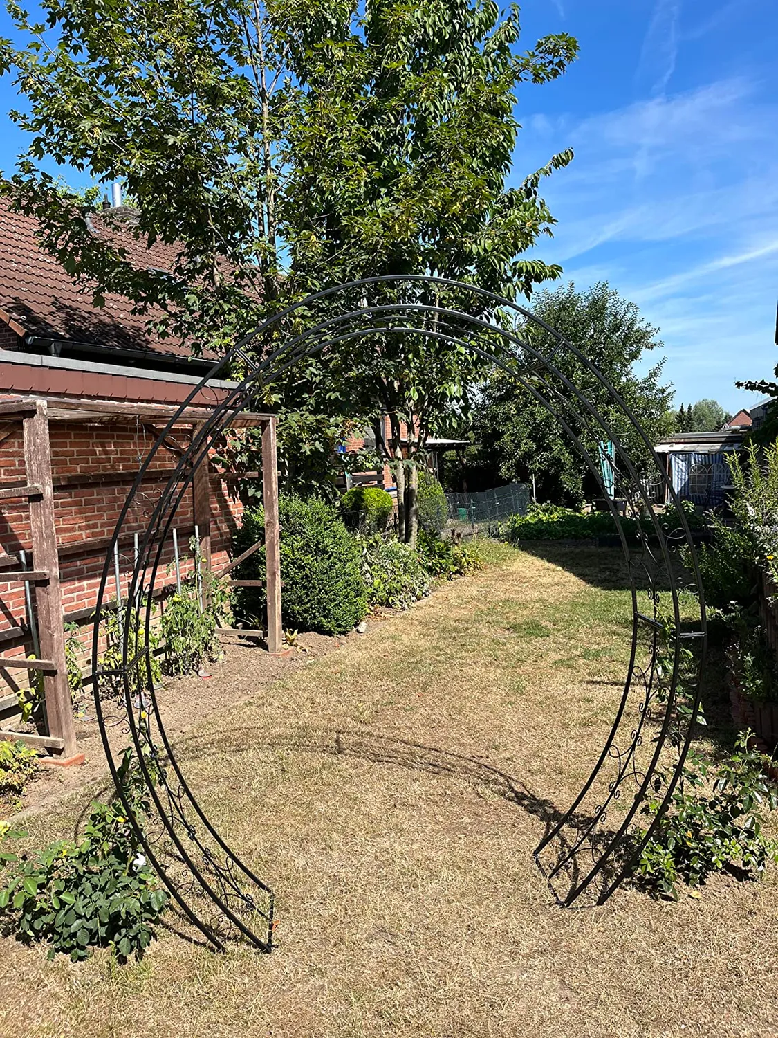 Garden-Pleasure Ovaler Rosenbogen Metall schwarz für Kletterpflanzen