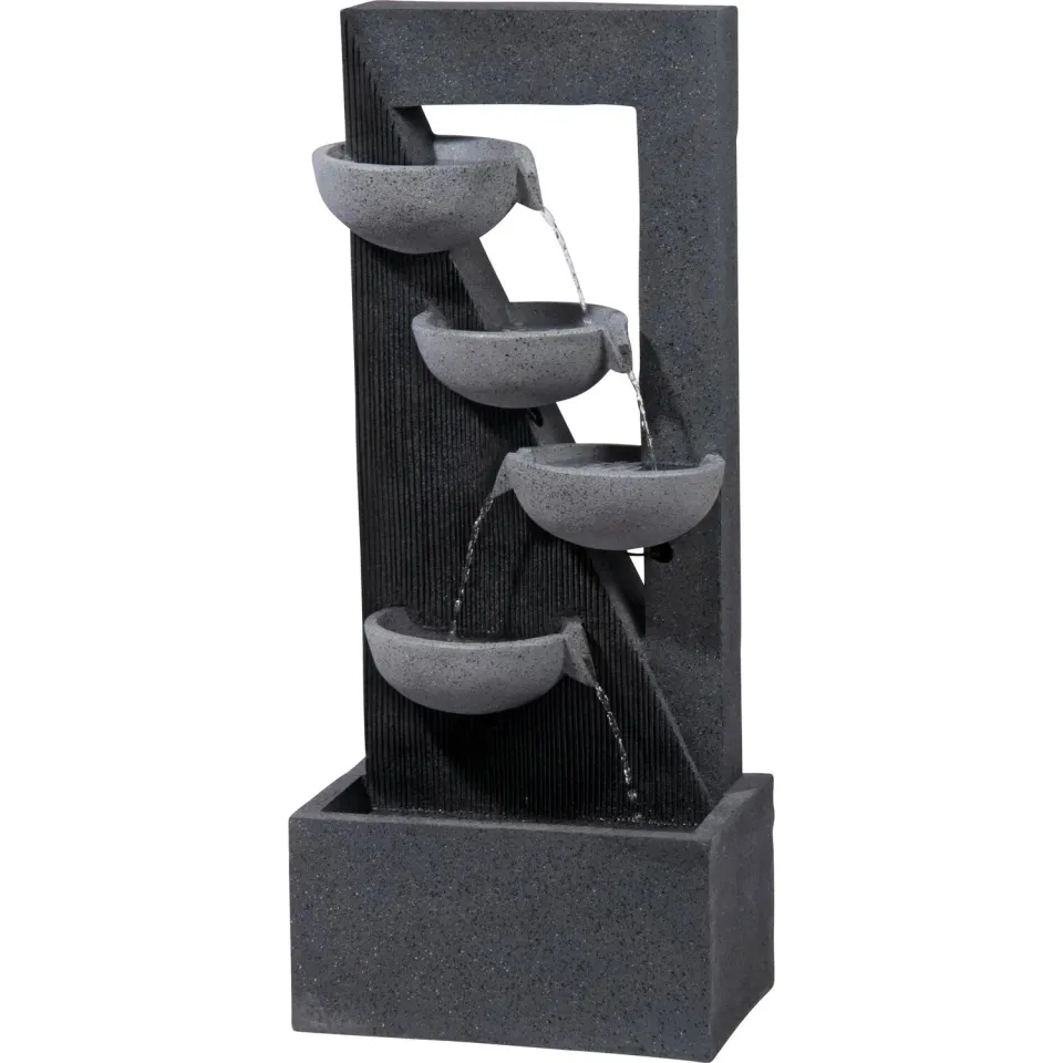 Dobar XL Kaskade Gartenbrunnen mit LED 4 Schalen