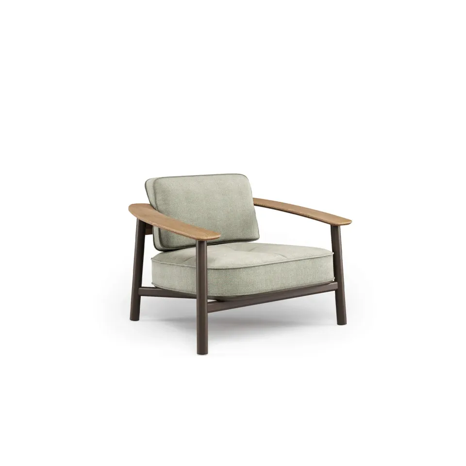 Emu Twins Sessel 1-Sitzer Alu-Teak