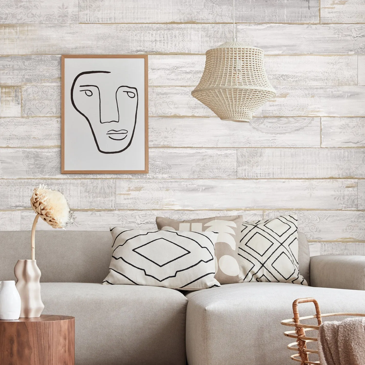 Grosfillex Accent Taiga Wandset weiß Holzoptik