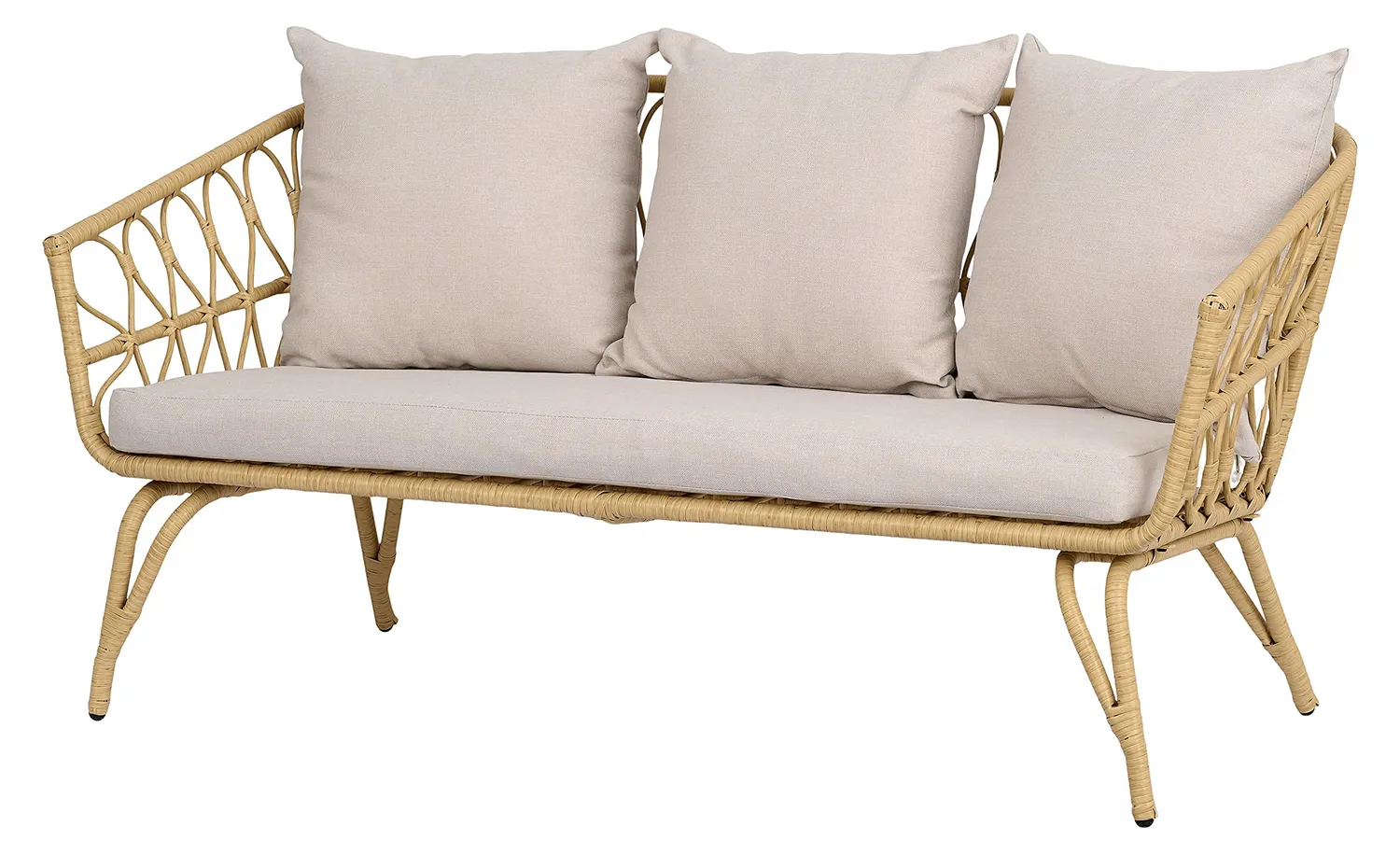 Envy Lounge-Set 5 Personen Rattan 3-Sitzer Kissen Loungetisch