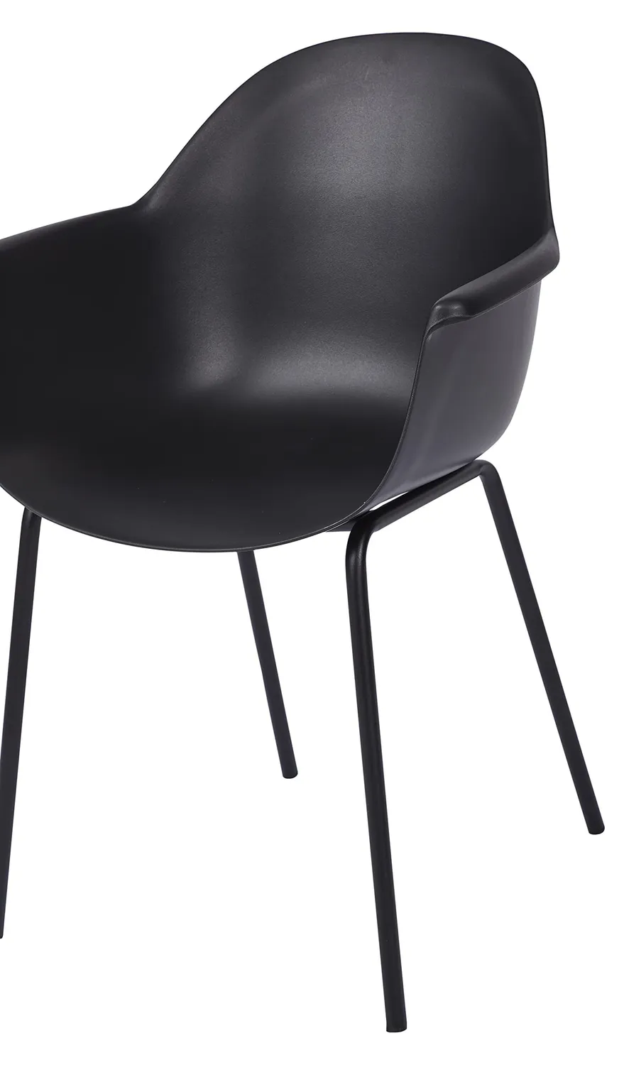 Envy Gartenmöbel-Set Rund 110 cm Grau + 4 Stühle Schwarz Tisch