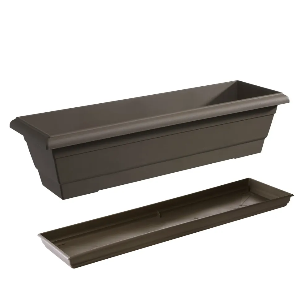 Grosfillex Siena Pflanzkasten 78x25 mit Untersetzer
