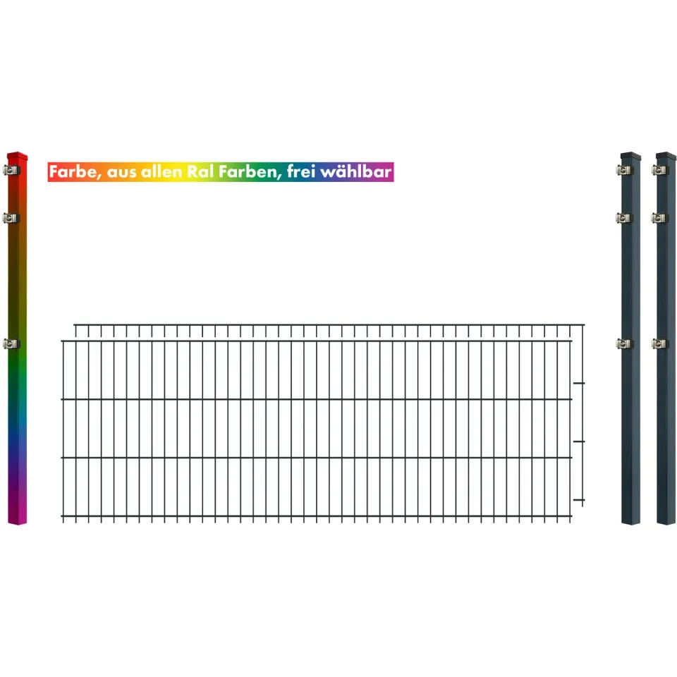 Bellamondo Doppelstab Industrie-Zaunset 8/6/8 250/63 cm