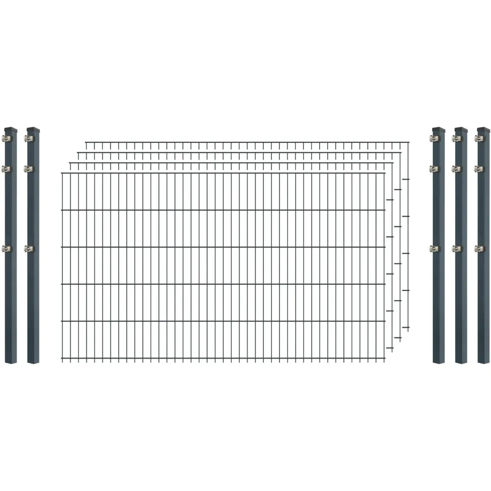 Bellamondo Industrie-Zaunset 8/6/8 Doppelstab 250/103 cm anthrazit