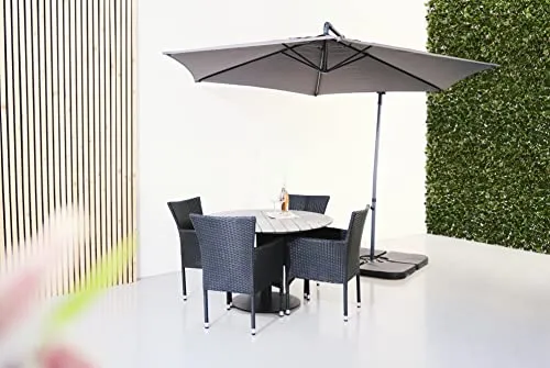 Envy Gartenmöbel-Set 4 Personen 110 cm Polywood schwarz