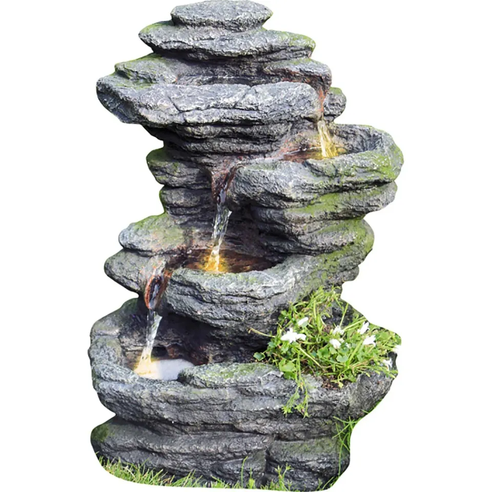 Bellamondo Granimex Wasserspiel Tao Polyresin Natur 51 cm