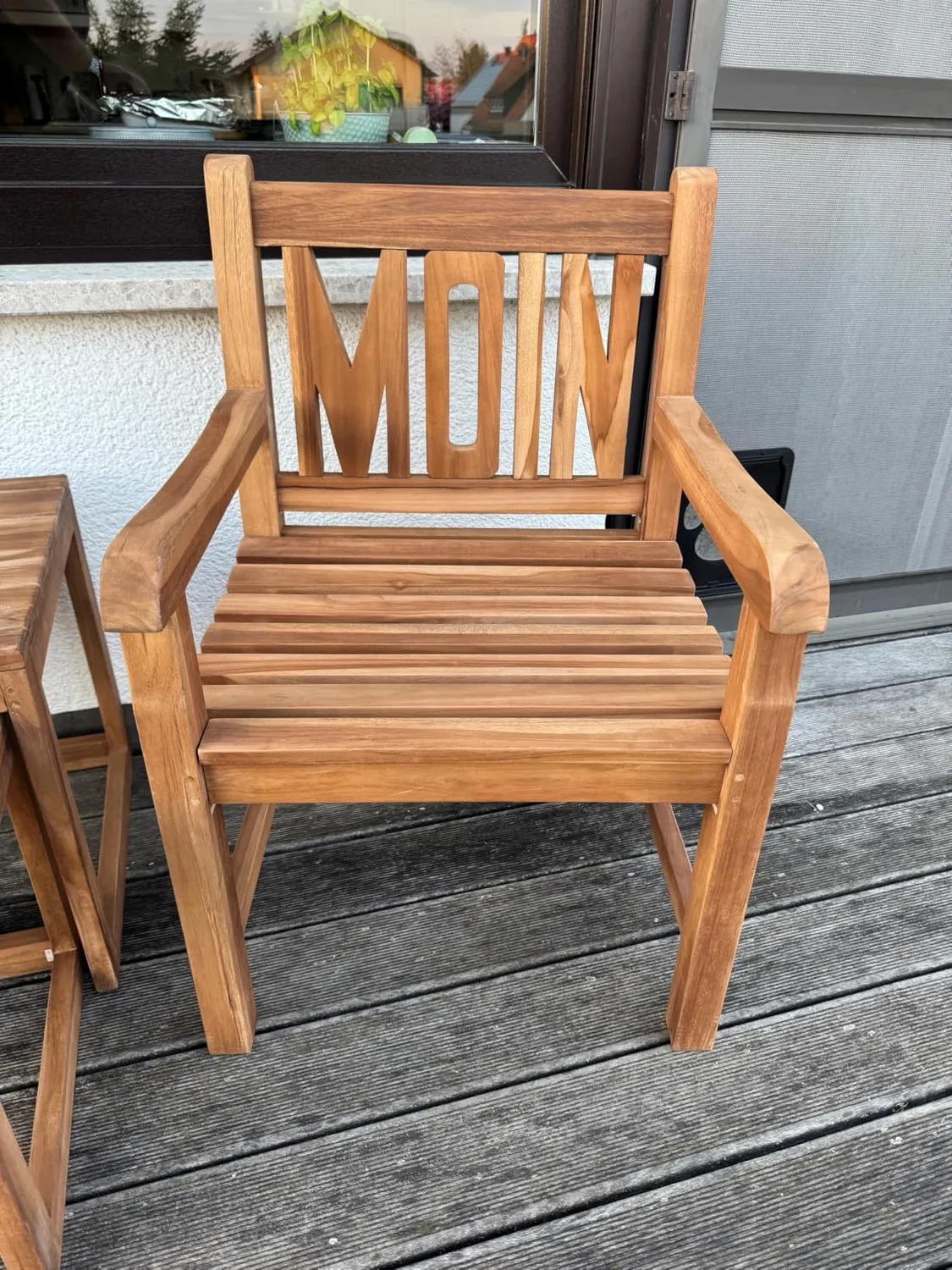 MR.DEKO Moin Gartensessel Teakholz natur wetterfest