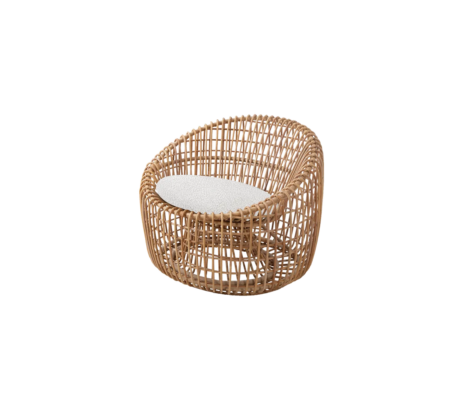 Cane-line Nest Round Chair Rattansessel natur mit Kissen-Set