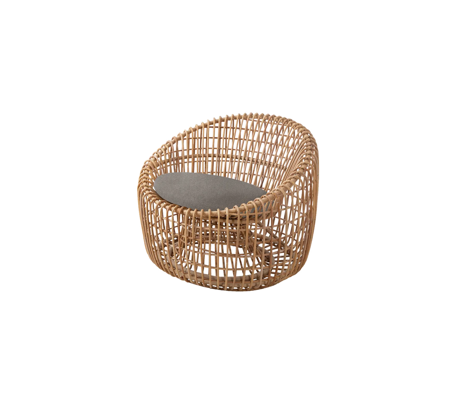 Cane-line Nest Round Chair Rattansessel natur mit Kissen-Set