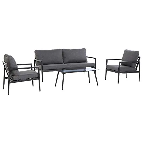 Envy Skandic Black Gartenlounge 4-tlg. schwarz wasserabweisend