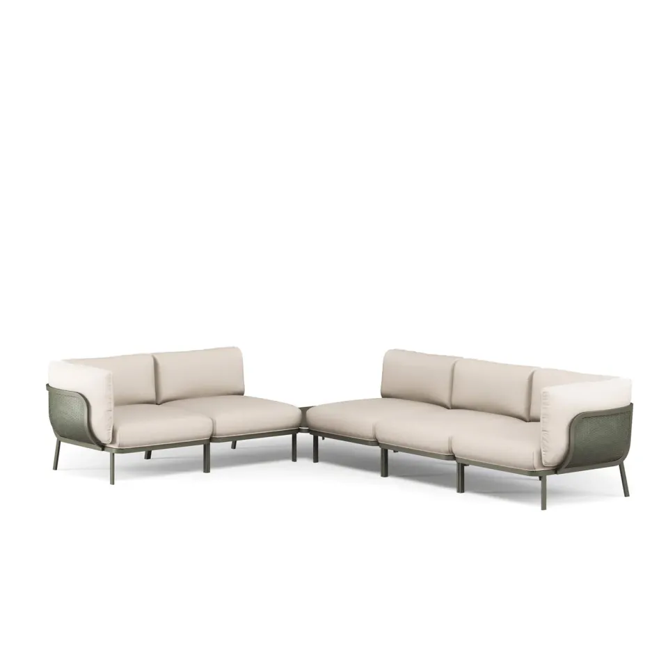 Emu Cabla Ecksofa 5-Sitzer Outdoor Edelstahl
