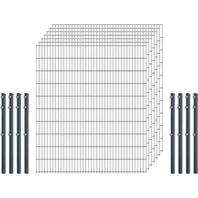 Bellamondo Standard 6/5/6 Zaunset Doppelstab Anthrazit 200 cm