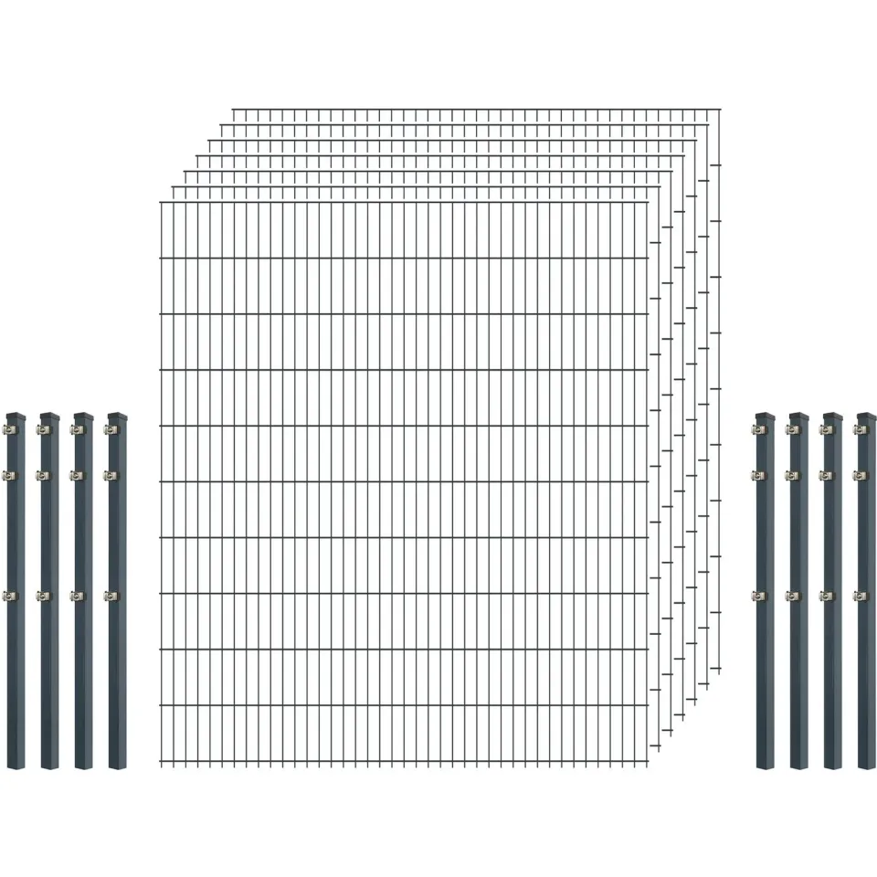 Bellamondo Standard 6/5/6 Zaunset Doppelstab Anthrazit 200 cm