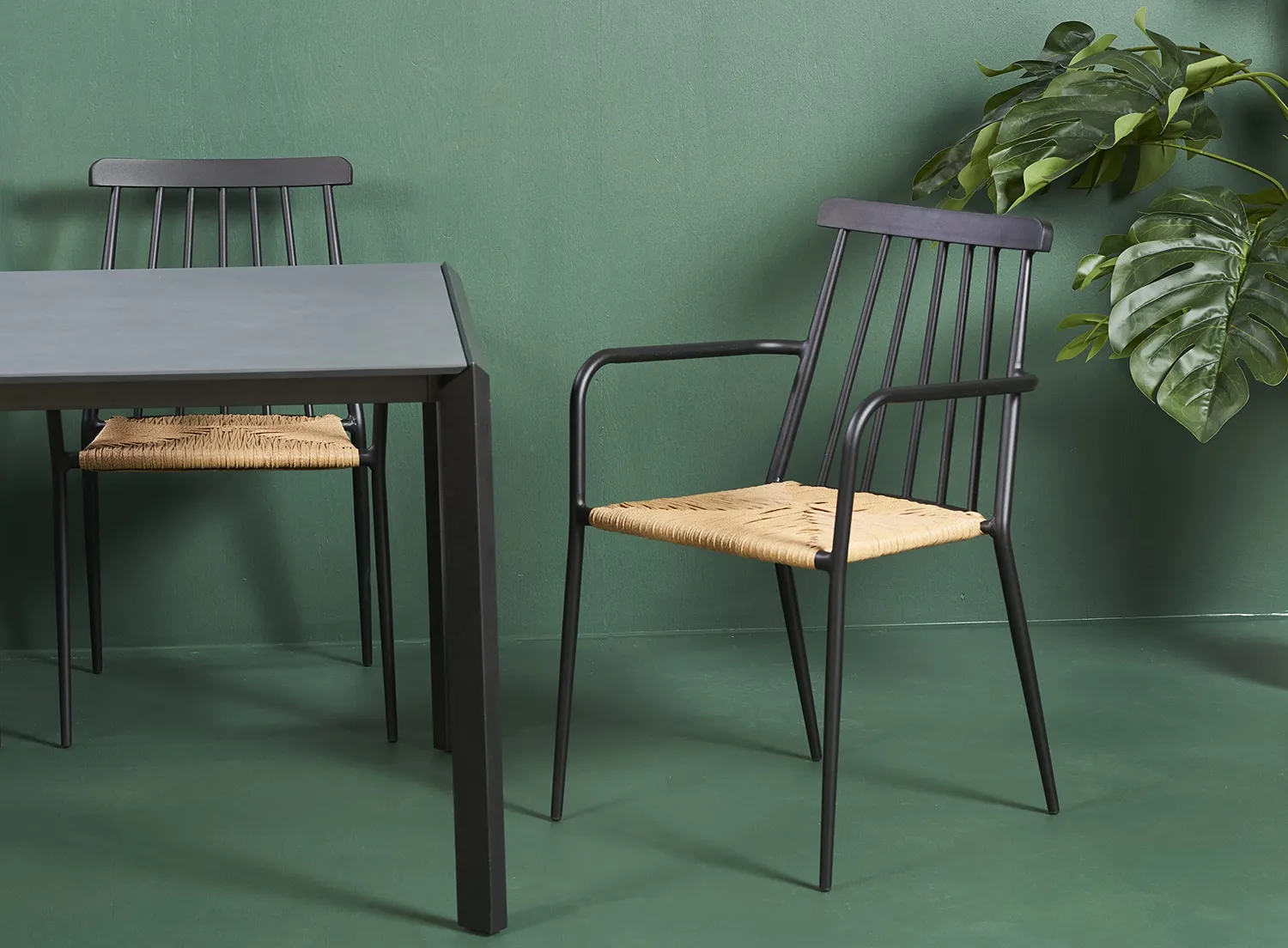 Envy Gartenmöbel-Set 8 Personen 200 cm Polyrattan dunkelgrau
