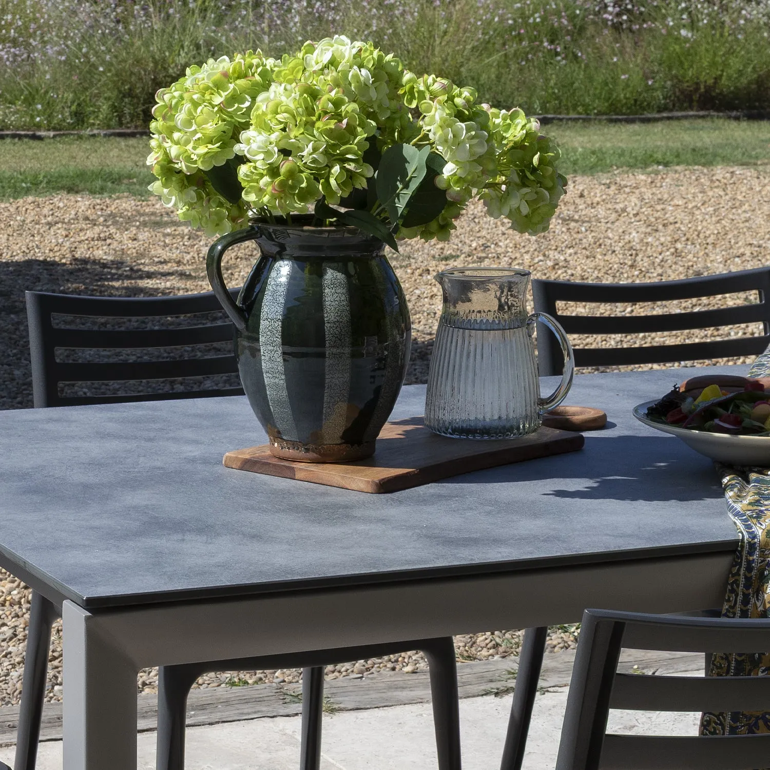 Grosfillex Greggia Gartentisch 160x95 cm Grau Alu
