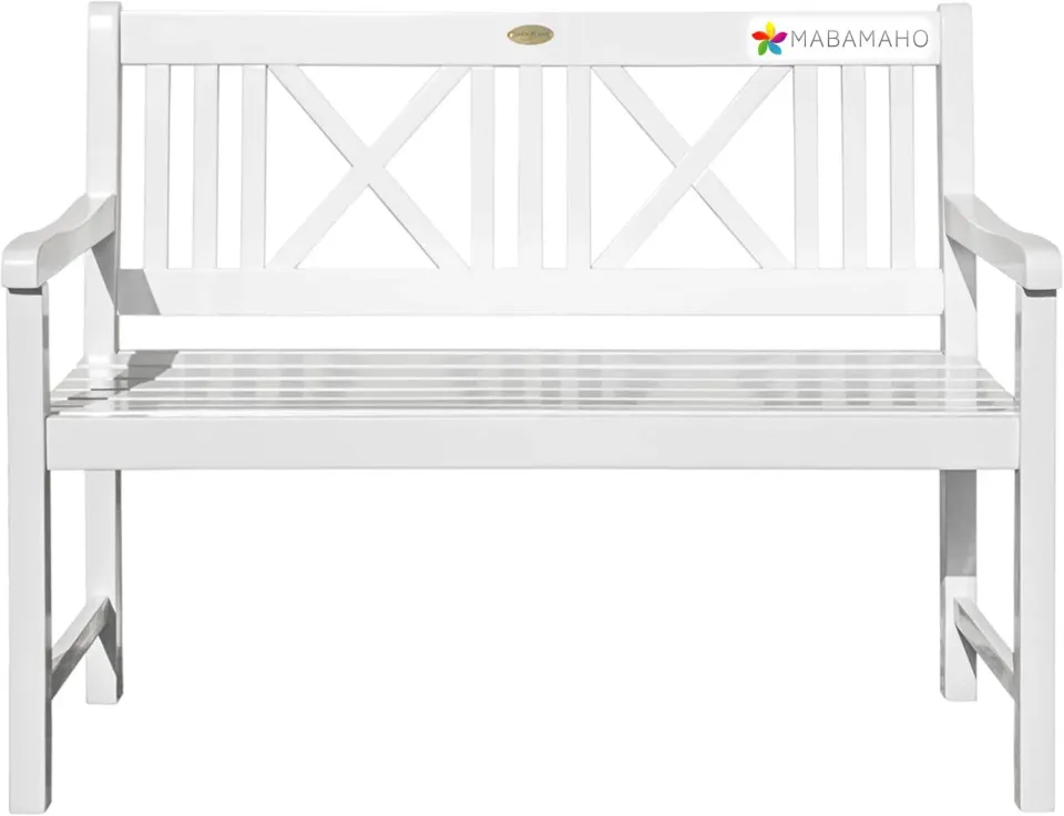 Garden-Pleasure Lübeck Gartenbank 2-Sitzer 120 cm Weiß Washed