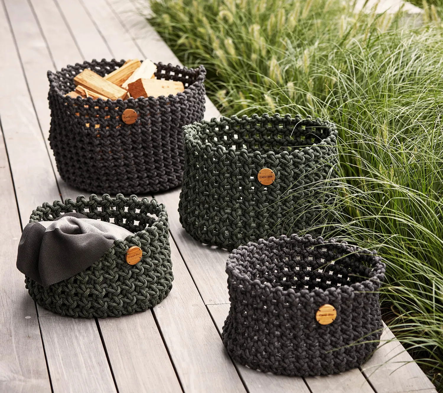 Cane-line Soft Rope Medium Aufbewahrungskorb Dunkelgrau