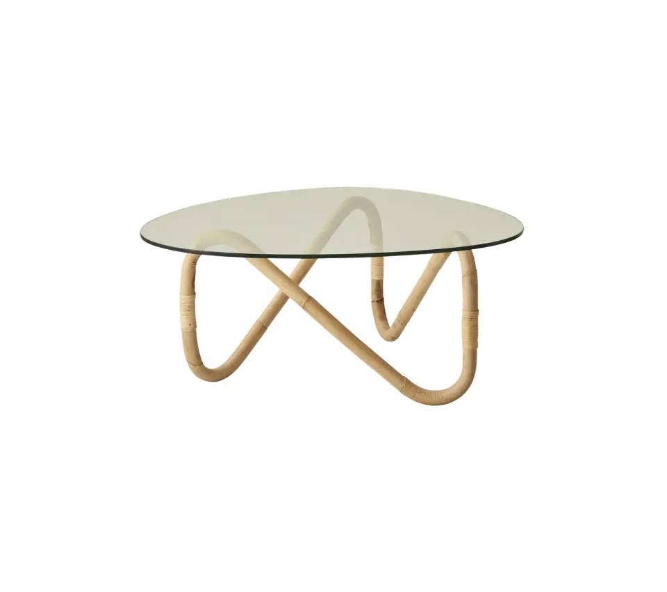 Cane-line Wave Couchtisch schwarz Rattan Glas